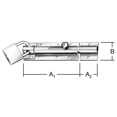 Produktbild von Vormann - Türschlossriegel,mit Schlaufe,abschließbar,gerade,130x43,5, silber