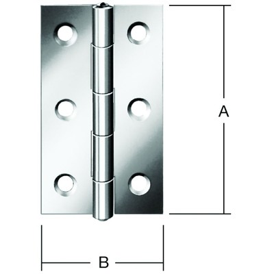 Produktbild von Vormann - Scharnier schmal Edelstahl (V2A), 100 x 52mm, gerollt, Edelstahlstift