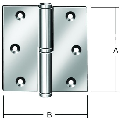 Produktbild von Vormann - Türscharnier Edelstahl (V2A), 90x90mm, gerollt, aushebbar, Edelstahls