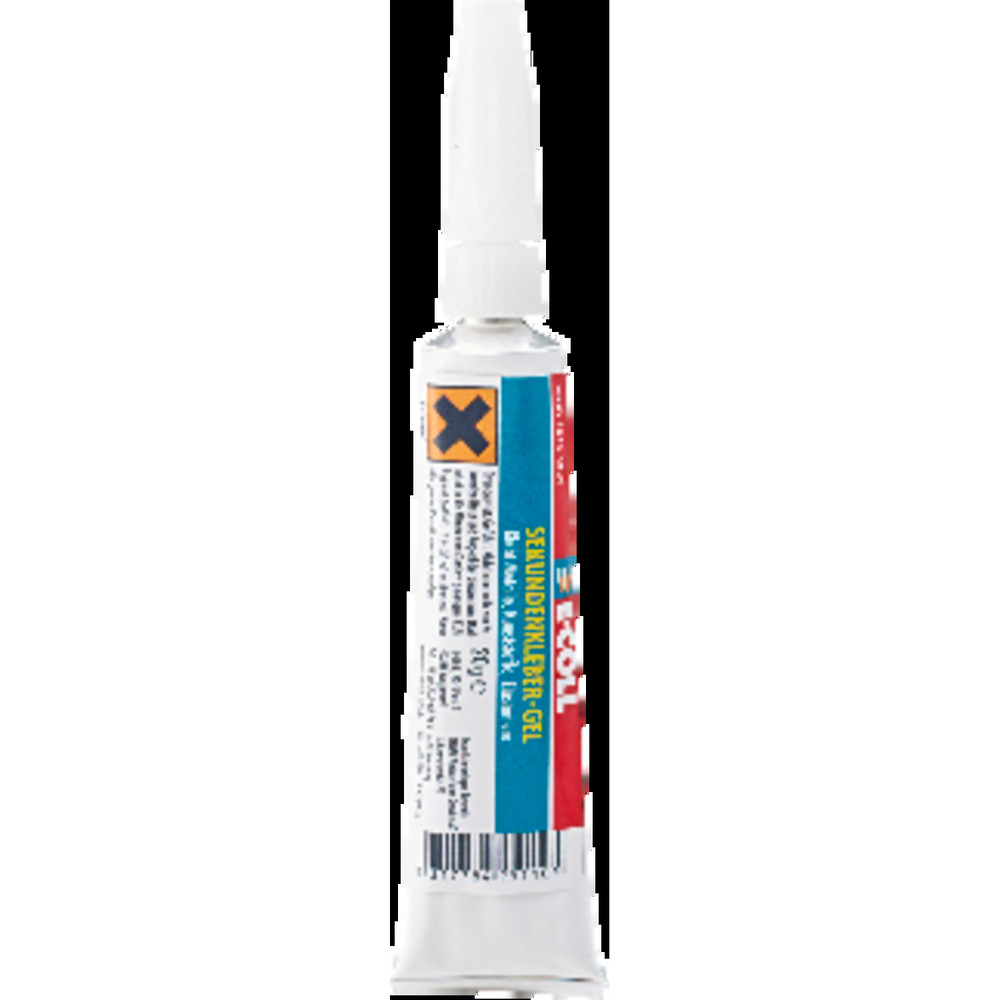 E-COLL Sekundenkleber Gel silikonfrei für glatte und poröse Flächen 20gr Flasche Produktbild img2 L
