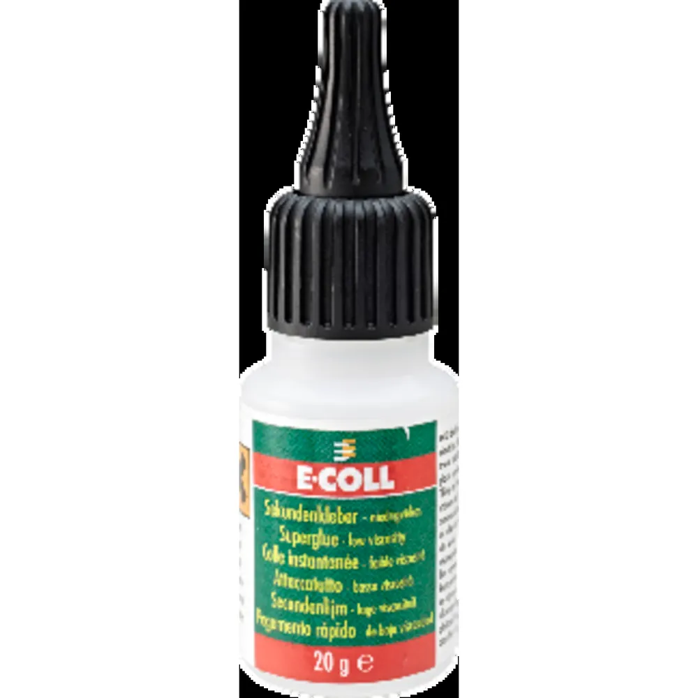 E-COLL Sekundenkleber hochfest temperaturbeständig -50°C - +80°C 20gr Flasche Produktbild img2 L