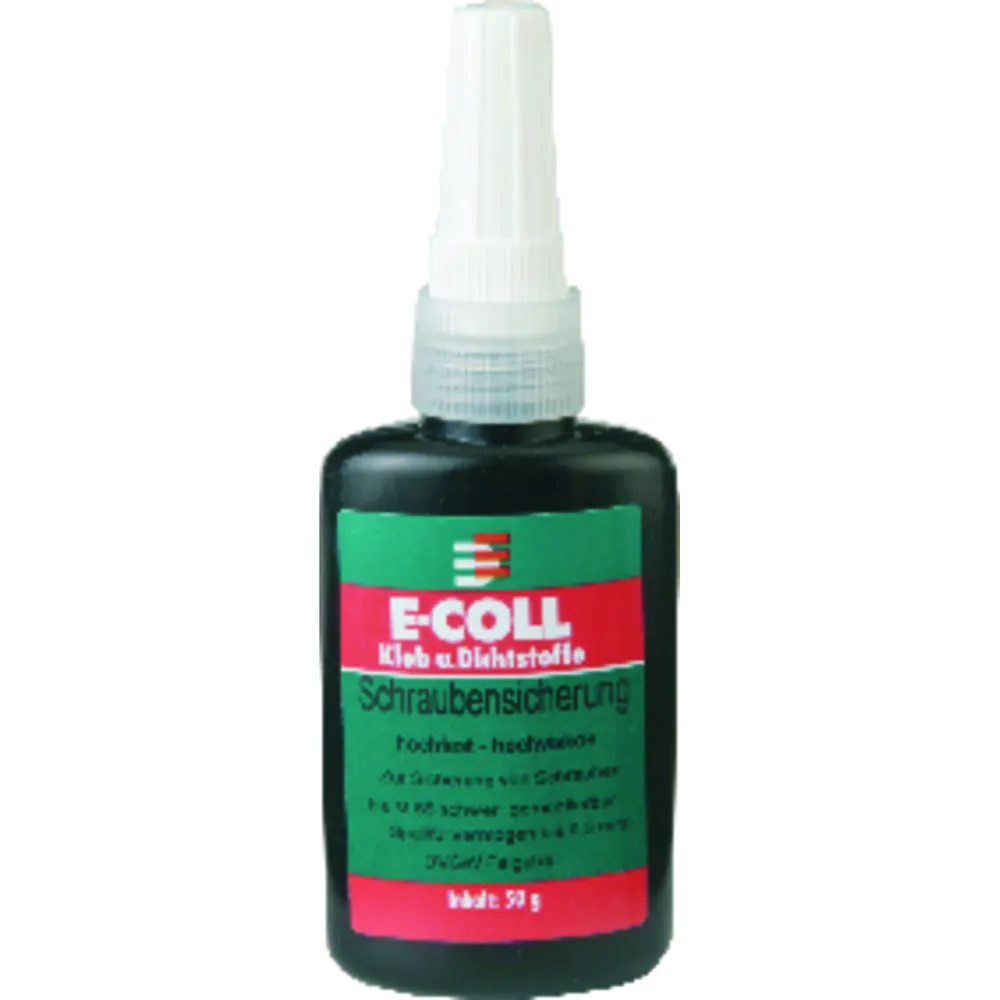 E-COLL Schraubensicherung rot hochfest, hochviskos silikonfrei 50ml Flasche Produktbild img2 L