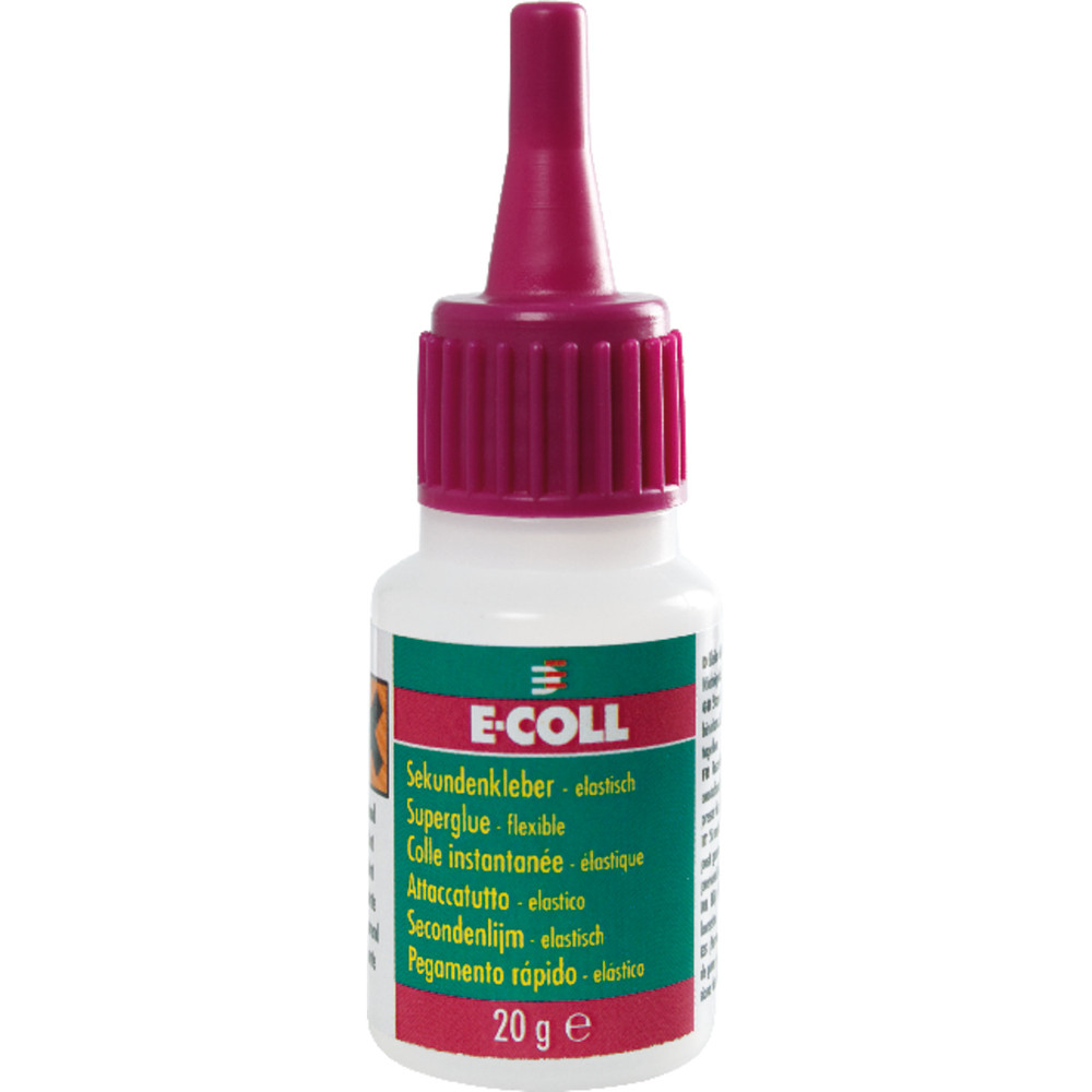 E-COLL Sekundenkleber elastisch, dünnflüssig, silikonfrei, 20gr Flasche Produktbild img2 L
