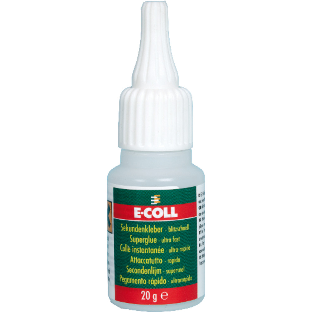 E-COLL Sekundenkleber blitzschnell, silikonfrei, EPDM-Eignung, 20g Flasche Produktbild img2 L