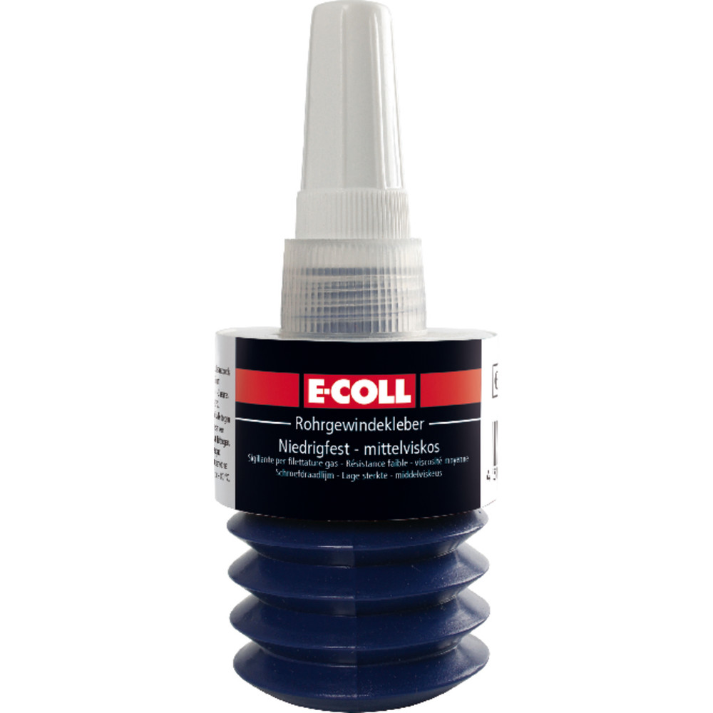 E-COLL Rohrgewindekleber niedrigfest, mittelviskos, silikonfrei 50ml Flasche Produktbild img2 L