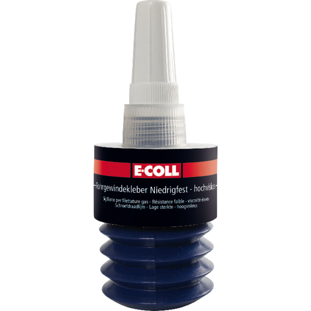 E-COLL Rohrgewindekleber niedrigfest, hochviskos, silikonfrei 50ml Flasche Produktbild img2 L