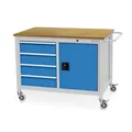 bedrunkahirth Mobile Werkbank Tiefe 736 mm, R 18-24, 4 x Schublade, 1 x Flügeltüre mit 1 x Fachboden, Maße in mm (B x T x H): 1250 x 750 x 935 Produktbild img2 S