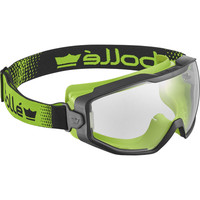 bollé Vollsichtbrille, klare PC-Scheibe, kratzfest & beschlagfrei PLATINUM - Schwarz / Grün Bi-Material PC/TPR Rahmen - Wasserdicht Produktbild