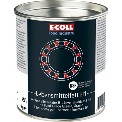 Produktbild von E-COLL - Lebensmittelfett mit NSF H1 Zulassung, säurefrei 400gr Kartusche