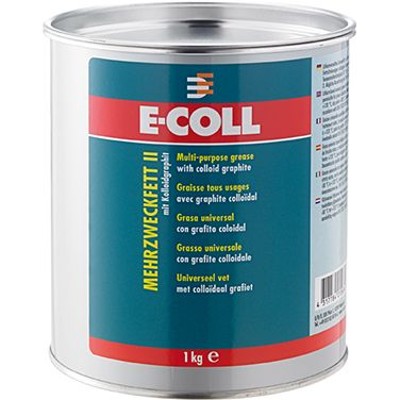 Produktbild von E-COLL - Mehrzweck-Universalfett Typ II grau, säurefrei, graphitiert 500gr Kart