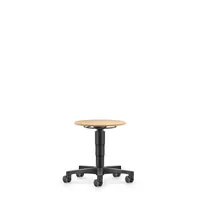 bimos Allround Hocker, Sitzfläche aus Buche natur mit 400 mm Durchmesser, Kunststoff-Fußkreuz mit Rollen, Sitzhöhe von 450-650 mm Produktbild