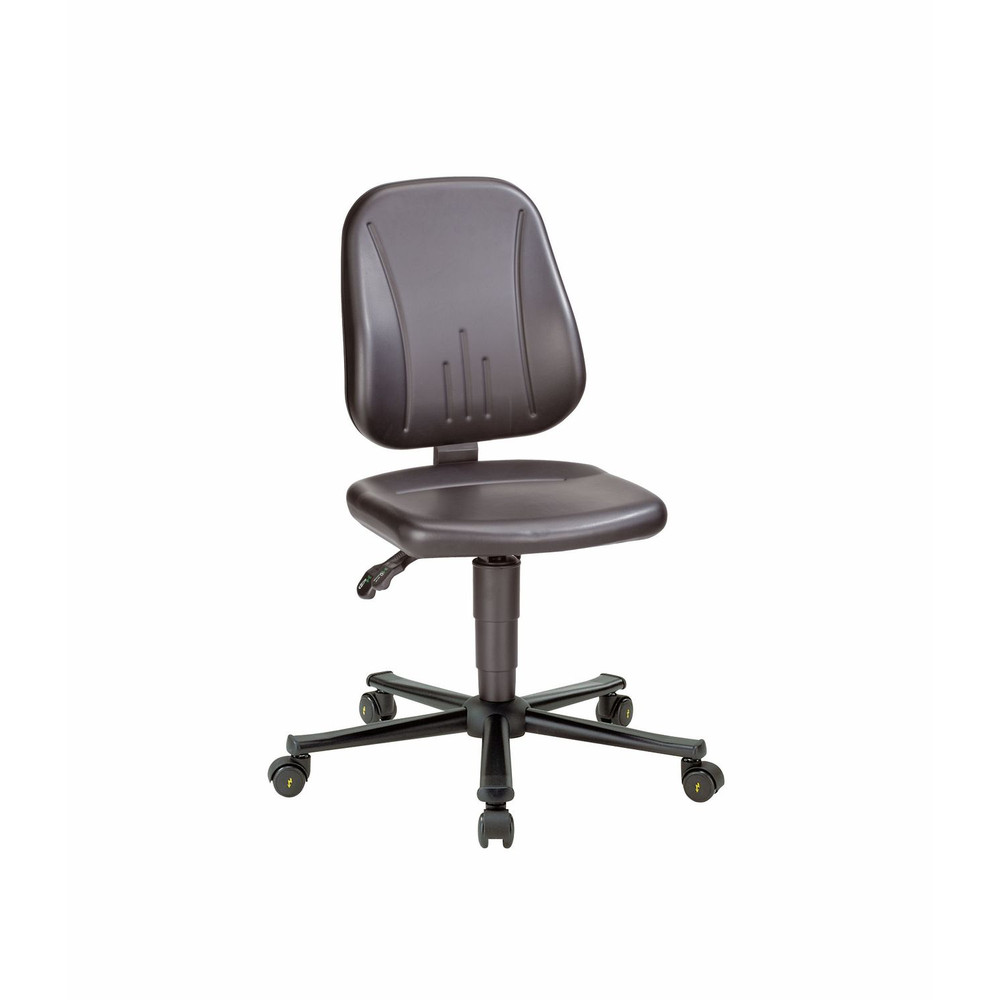 bimos ESD Arbeitsstuhl Unitec mit Rollen, Kunstleder schwarz und Stahlfußkreuz, Sitzhöhe von 440-590 mm Produktbild img1 L