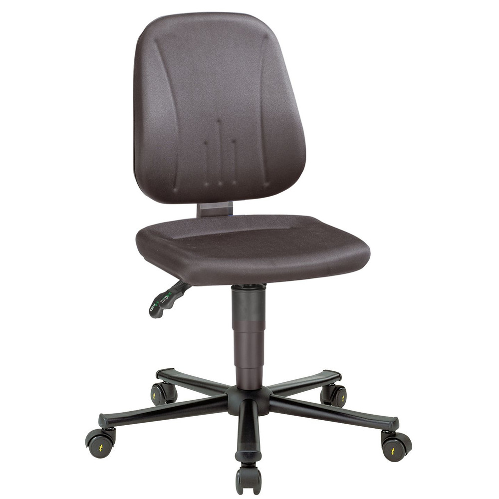 bimos ESD Arbeitsstuhl Unitec mit Rollen, Stoffpolster schwarz und Stahlfußkreuz, Sitzhöhe von 440-590 mm Produktbild img1 L