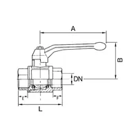 RIEGLER Kugelhahn Standardausf., gelber Hebel, IG/AG, MS vern., G 3/4 (331.05-G) Produktbild