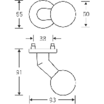 Produktbild von FSB - ABT-Knopf, auf Rosette 23 0846,VK8, edelstahl matt