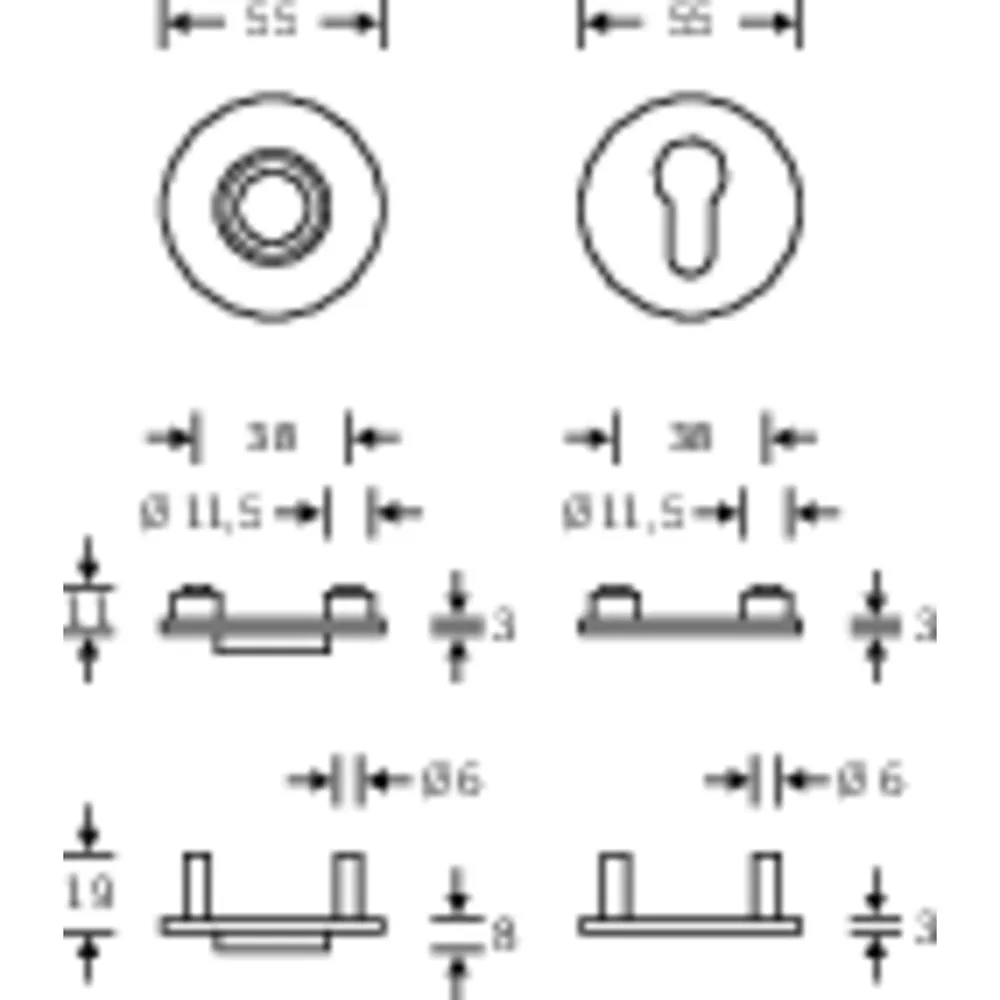 FSB Schlüsselrosettenpaar 17 1737,rund,PZ, 3mm,ER Produktbild img2 L