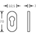 Produktbild von FSB - Schlüsselrosette 17 1757,oval o. No.,PZ, 7mm,F9016