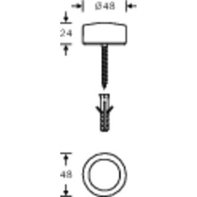 Produktbild von FSB - Bodentürstopper, 38 3878,H 24mm,Ø 48mm, o.Verdrehsicher., Aluminium, F1 e