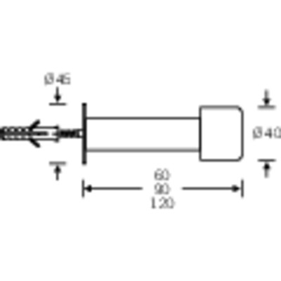 Produktbild von FSB - Bodentürst., 38 3880,H 32mm,Ø 40mm, ohne Verdrehsicherung, Gummi, schwarz