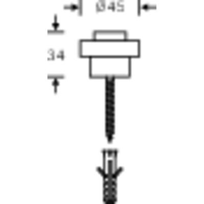 Produktbild von FSB - Bodentürstopper, 38 3881,H 34mm,Ø 45mm, o.Verdrehsicher., Aluminium, F1 e