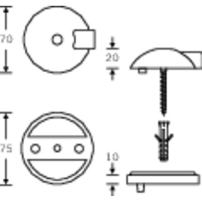 Produktbild von FSB - Bodentürst., 38 3884,H 20mm,Ø 70mm, mit Verdrehsicherung, Aluminium, F1 e