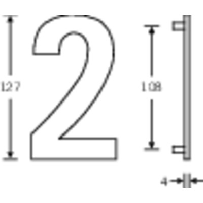 Produktbild von FSB - OA-Hausnummer, 38 4005 Ziffer 2, edelstahl fein matt