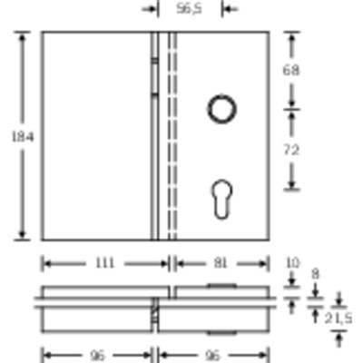 Produktbild von FSB - Ganzglastürschloss 13 4220,PZ,8-10mm,DL,ER,FlüFA,mit Wechsel