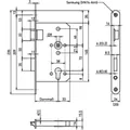Produktbild von BMH - PA-Einsteckschloss 1028,PZ72/9,D65,F24x235rd,ER,PAF-B,DR ausw.