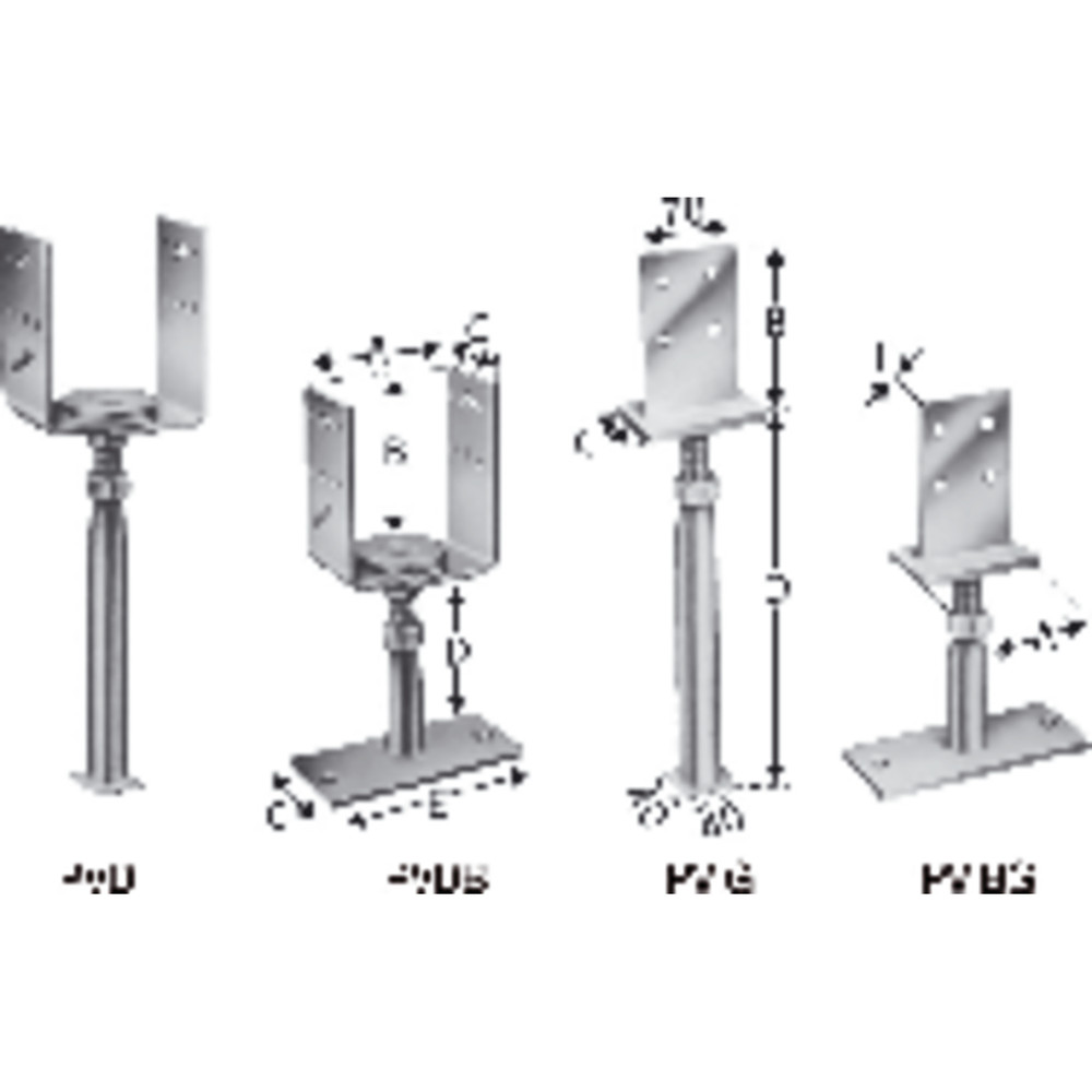 SIMPSON Strong-Tie® Stützenfüße PVD, PVDB, PVI und PVIB Produktbild img1 L