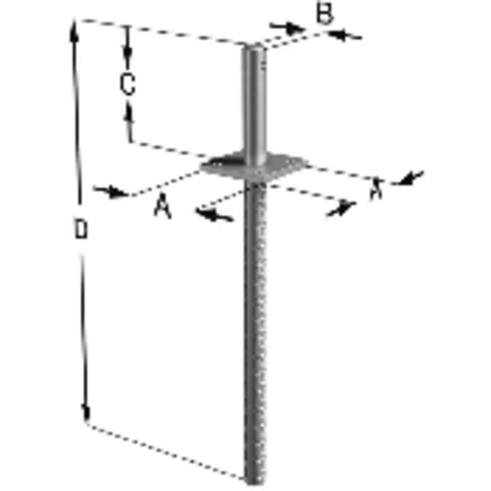 SIMPSON Strong-Tie® Pfostenhalter, Dorn mit Stabdübelbohrung, Stahl feuerverzinkt, PCR 24/50G Produktbild img1 L
