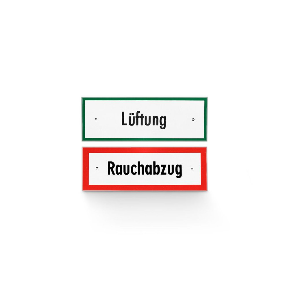 GEZE OA-Hinweisschild Lüftung, grün lackiert Produktbild img1 L