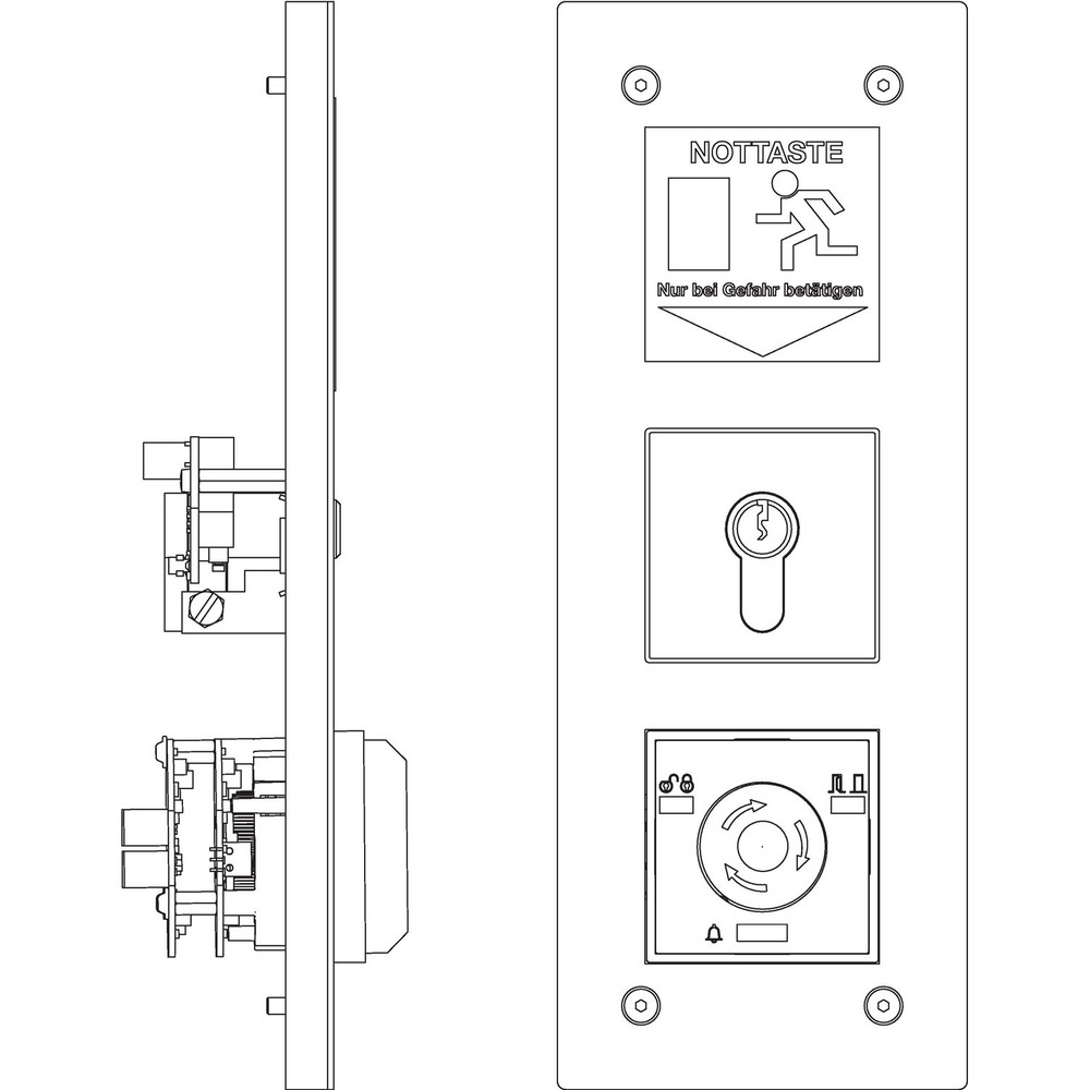 GEZE Türzentrale TZ 320 SN, V2A, UP-Dosen, Set Produktbild img2 L