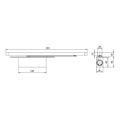 Produktbild von GEZE - ZT-Türöff.begr., m.univer.Türfallenblock., ActiveStop,L 352mm, ALU, EV1 