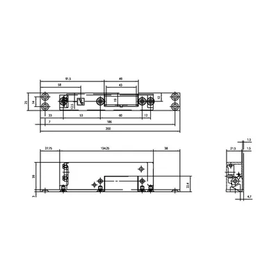 Produktbild von GEZE - Fluchttüröffner, FTÖ 331, mit Flachschließblech, 35x200mm, 24V DC