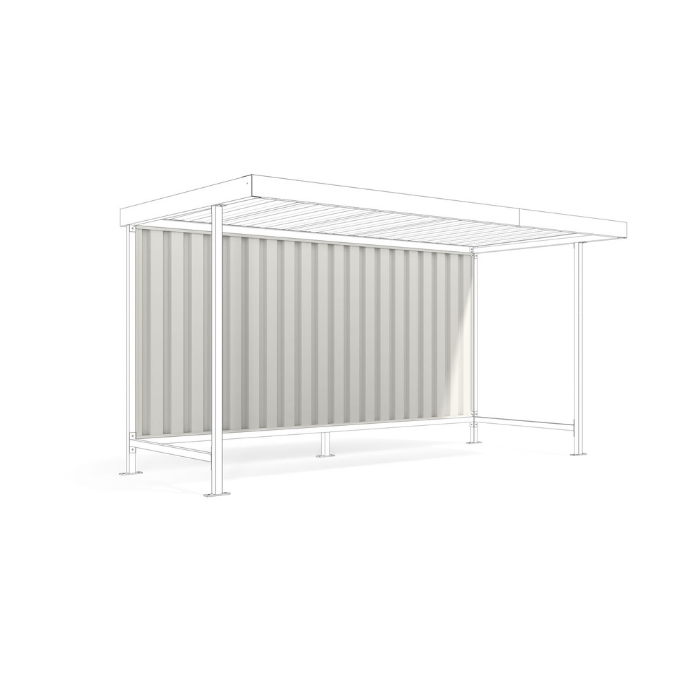 wsm® Raucherunterstand, Leipzig Rückwand aus Blech Produktbild img1 L