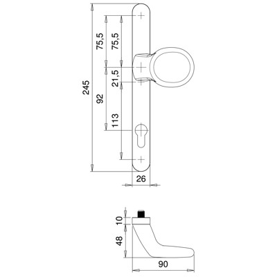 Produktbild von edi - Wechselgarnitur Atlas 1200/2026, LS ov.,PZ92/8,TS 68-73,naturfarben