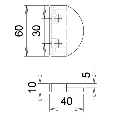 Produktbild von edi - Ziehgriff, 60mm, 9490, Nylon, weiß, reinweiß glanz