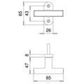 Produktbild von edi - DF-Fensterolive 1511, mit ovaler Rosette,VK7x35,F2 eloxiert