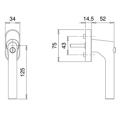 Produktbild von edi - DK-Fenstergriff,mit Druckknopf,Janus 1010/5035, Standard, 7/35, F1