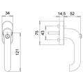 Produktbild von edi - DK-Fenstergriff,abschließbar,Janus 1013/2000, Standard, 7/35, ER