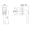 Produktbild von edi - DK-Fenstergriff,abschließbar,Mimas 1003/2035, Standard, 7/35, F9016