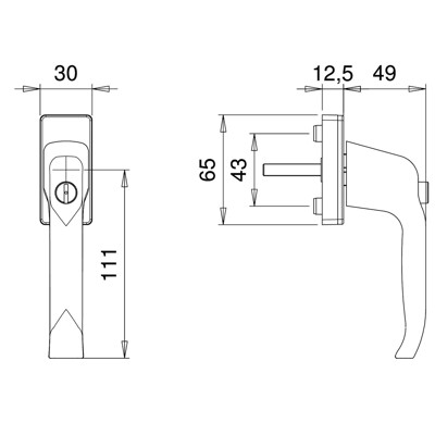 Produktbild von edi - DK-Fenstergriff,abschließbar,Mimas 1003/2035, Standard, 7/35, F9016