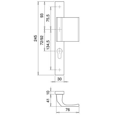 Produktbild von edi - Wechselgarnitur PAN 2312/9203, LS eck,PZ92/8,TS 68-75,naturfarben,o. No.