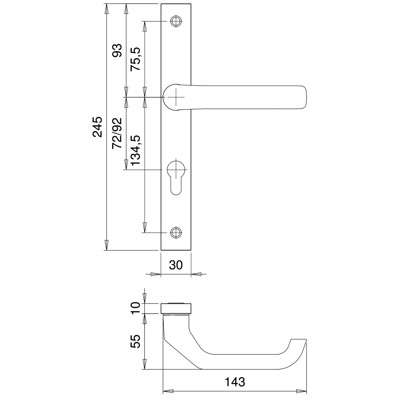 Produktbild von edi - Wechselgarnitur PAN 2312/9203, LS eck,PZ92/8,TS 68-75,naturfarben,o. No.