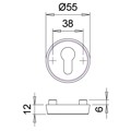 Produktbild von edi - Schutzrosetten-Satz 6633,rund,12mm,ES0/PZ,ER matt,TS65-68