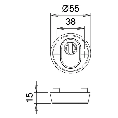 Produktbild von edi - Schutzrosetten-Satz 7156,rund,15mm,ES0,ZA/PZ,ER matt,TS65-68