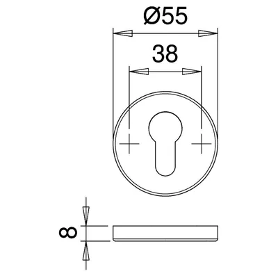 Produktbild von edi - Schutzrosetten-Satz 7156,rund,15mm,ES0,ZA/PZ,ER matt,TS65-68