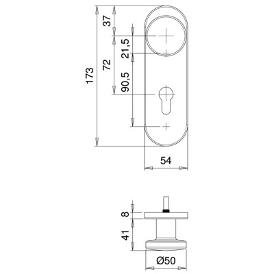 Produktbild von edi - Wechselgarnitur Targa/k FS 5203/0772, KS ov.,PZ72/9,TS 38-58,edelstahl