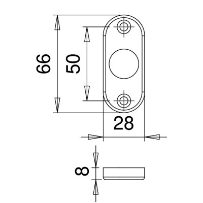 Produktbild von edi - Drückerrosette Vesta 3392 innen,oval o. No.,F1