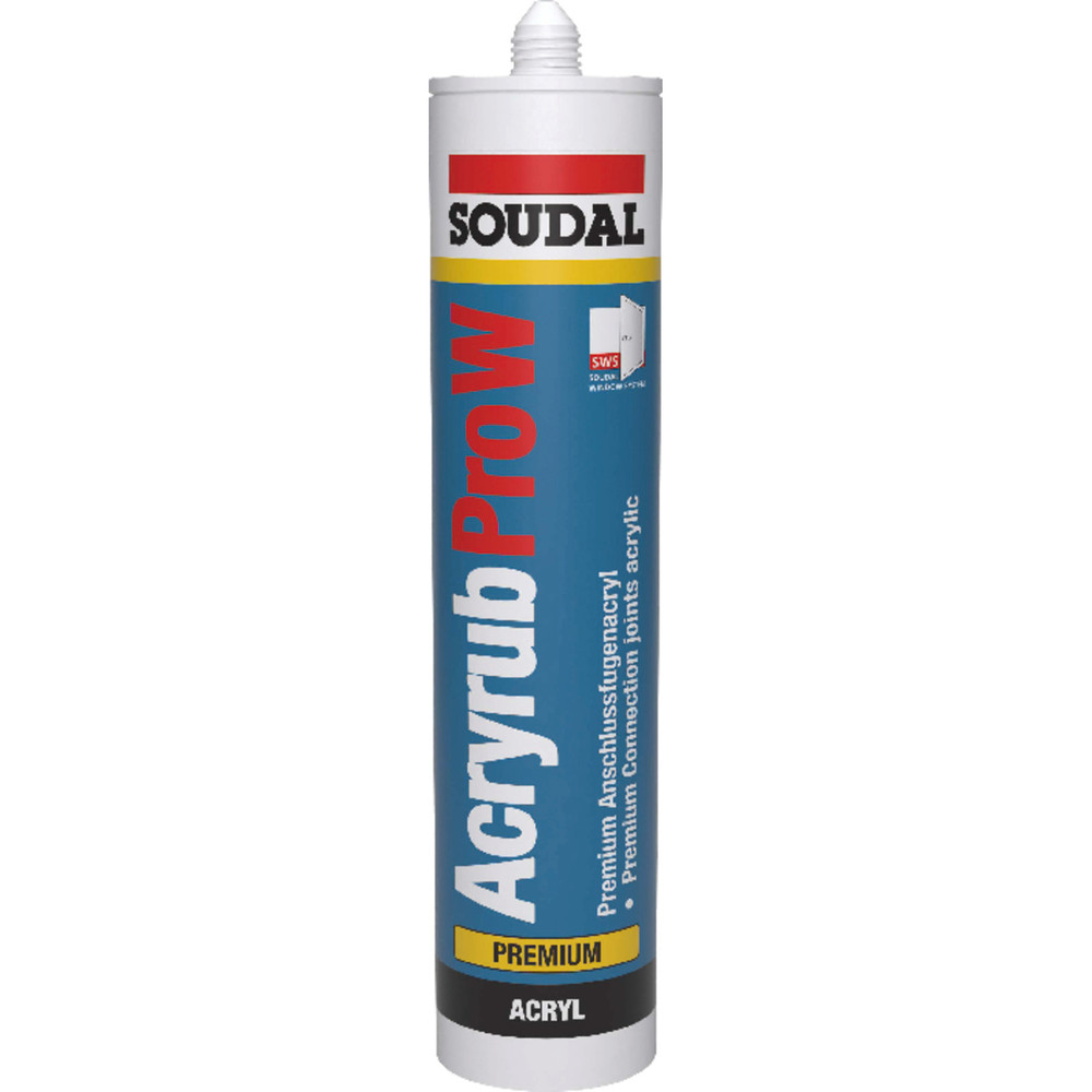 SOUDAL® Acryrub Pro-W schwarz Acryldichtstoff silikon-/lösemittelfrei 310ml Kartusche Produktbild img2 L